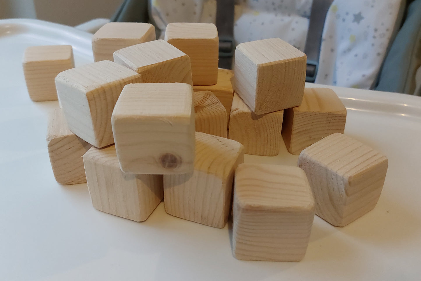 20x Wooden Blocks 3.5cm x 3.5cm
