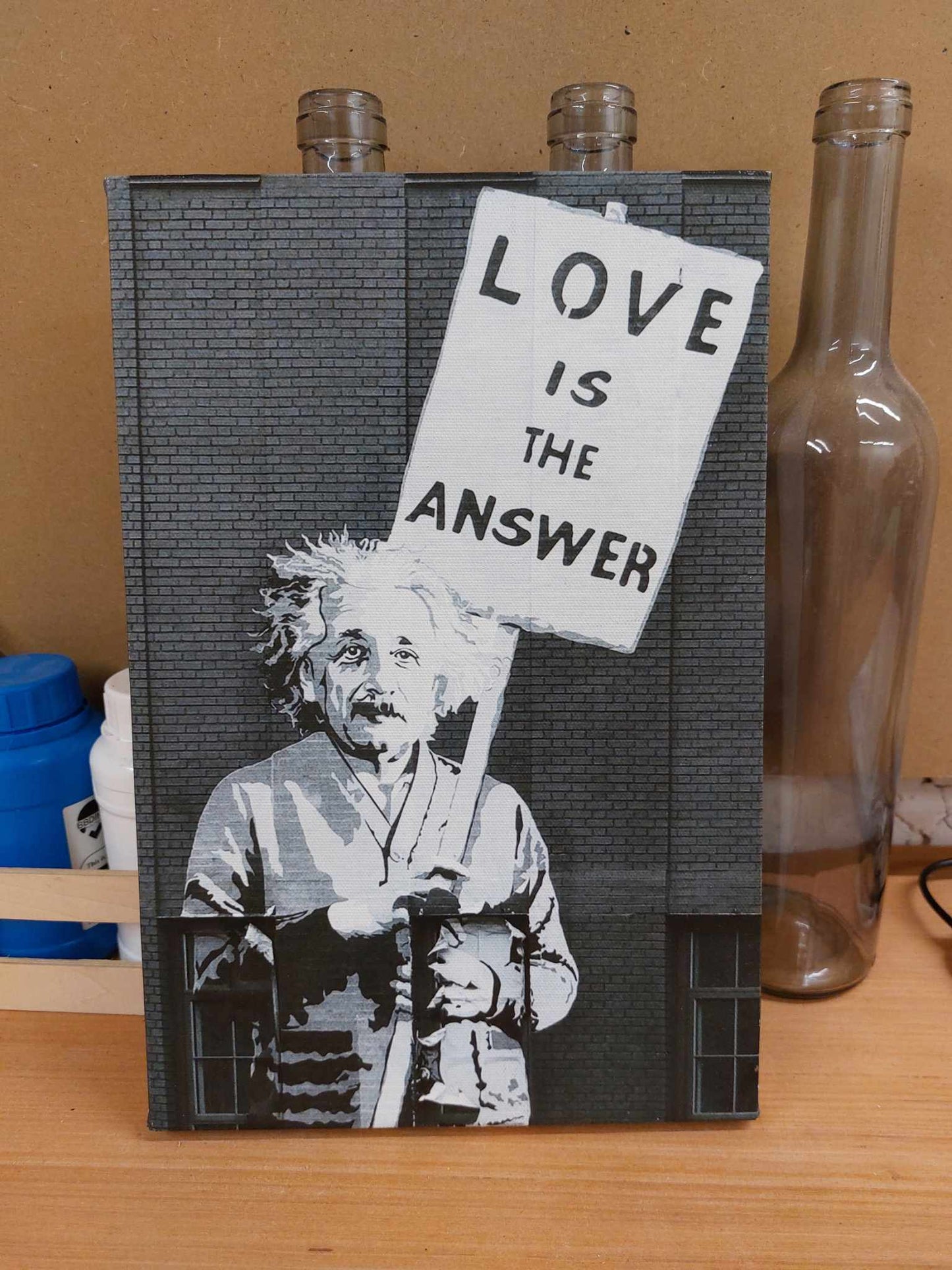 12ich by 8inch Canvas Print of Banksy Love Is The Answer