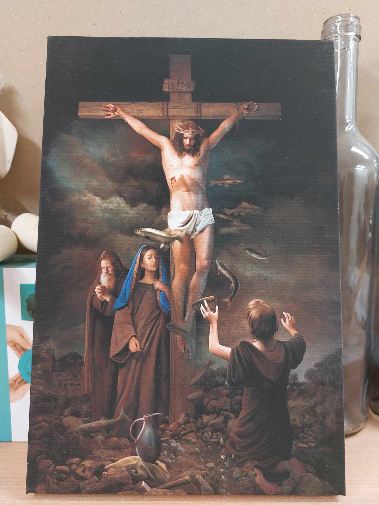 12ich by 8inch Canvas Print of Crucifixion of Jesus