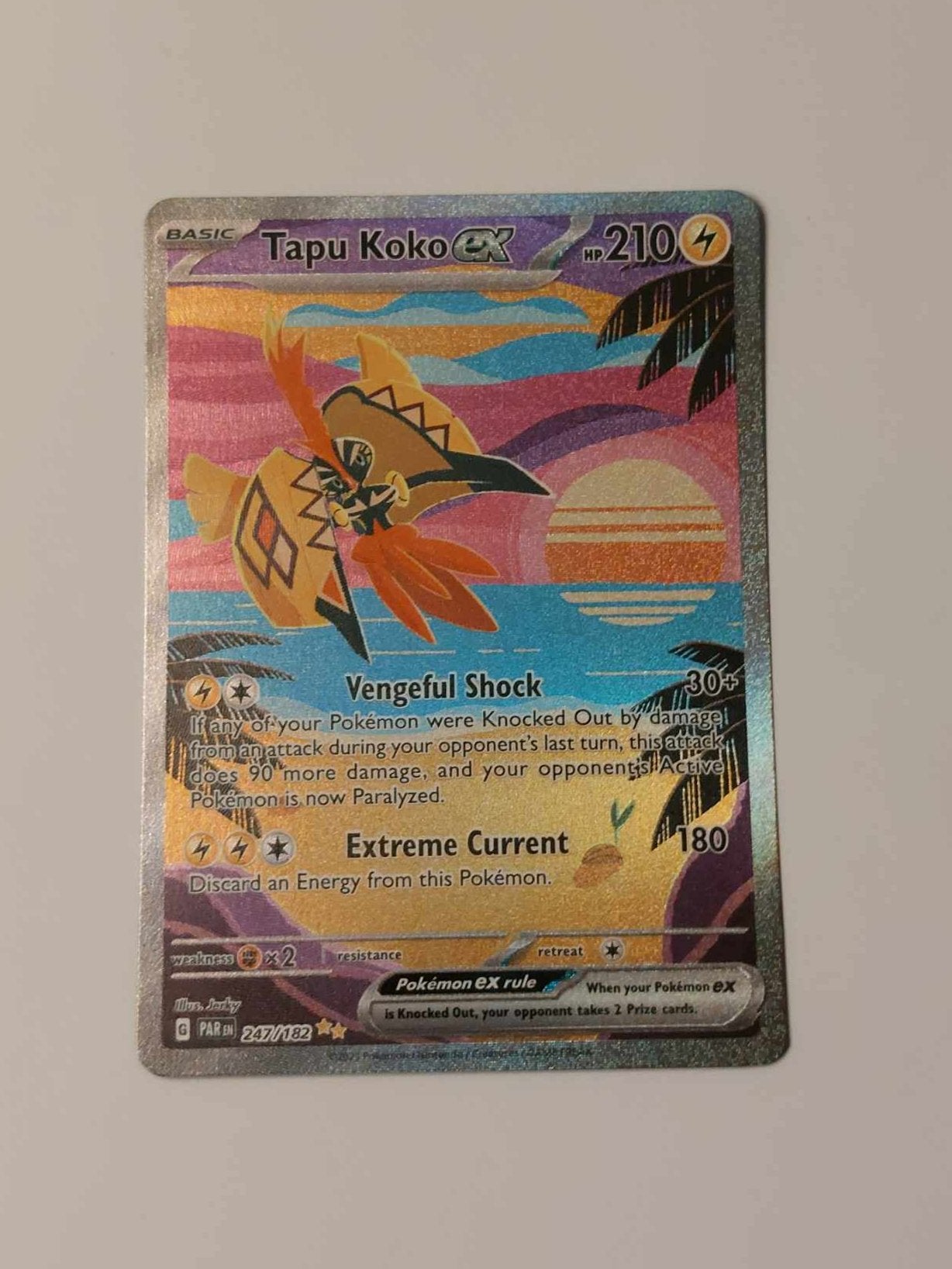 Pokemon Card Tapu Koko ex 247/182 Paradox Rift Special Illustration