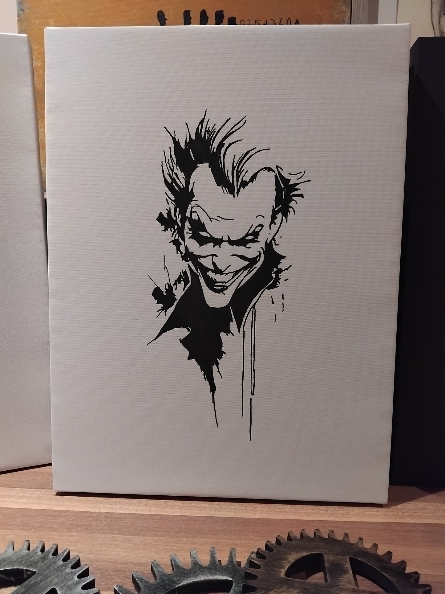 26inch by 16inch canvas Acrylic painted joker.