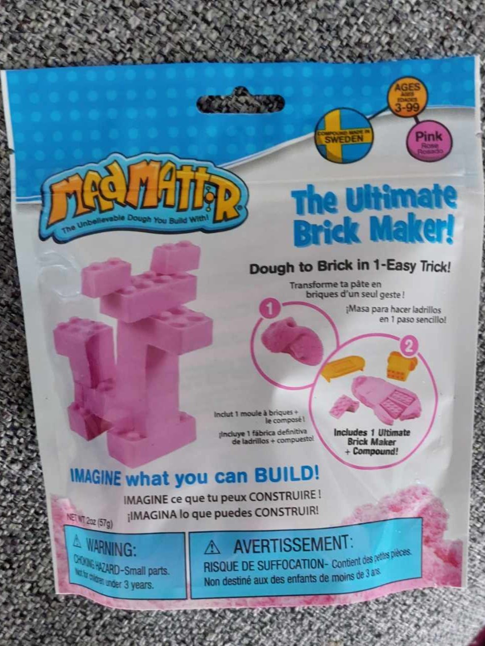 Mad Mattr Pink Play And Build Set, Ultimate Brick Maker, Never Dries Out, 3+ New