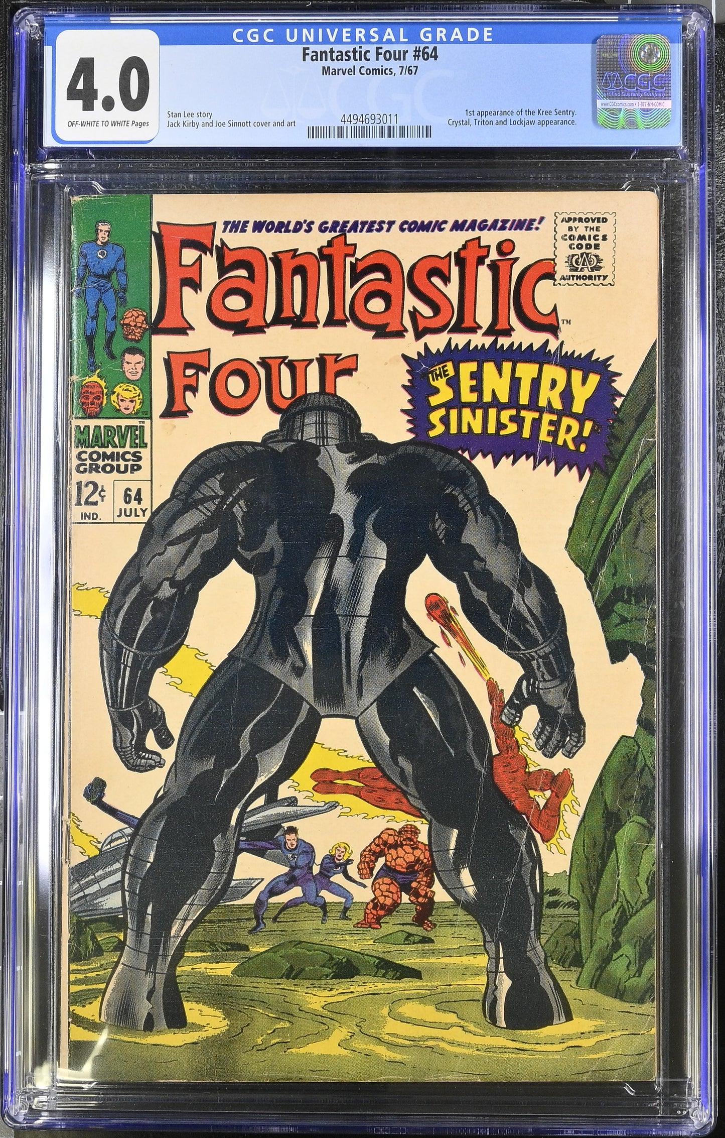 FANTASTIC FOUR #64, CGC 4.0, Marvel Comics (1967)