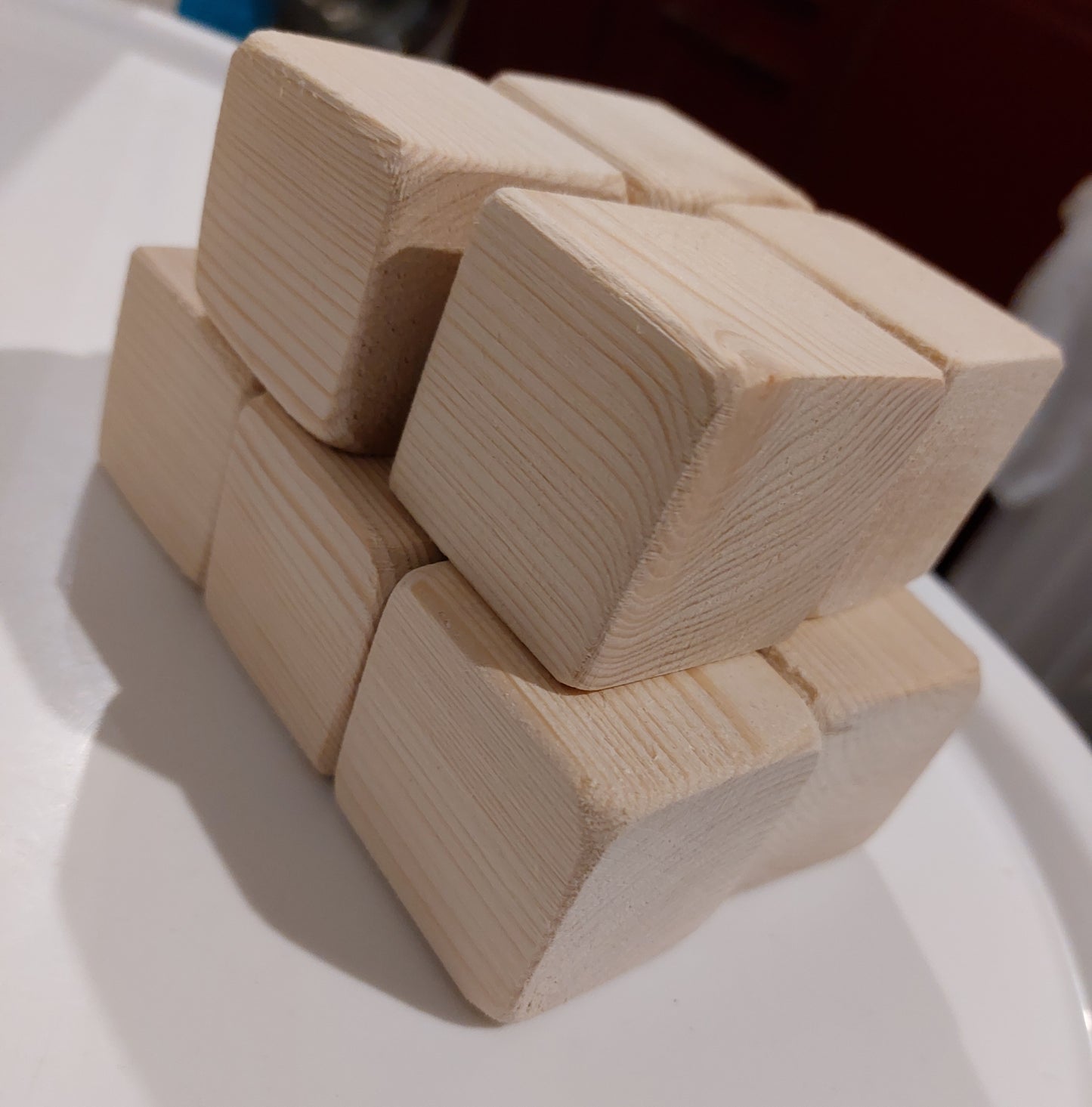 10x Wooden Blocks 4cm x 4cm