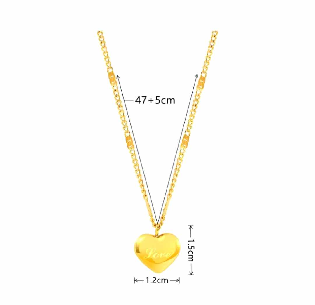 Heart shaped Necklace stamped Love  "Costume Jewellery"