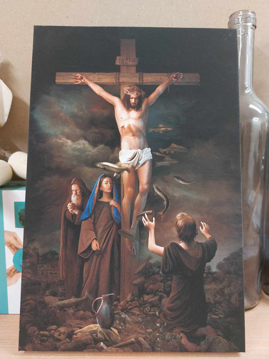 12ich by 8inch Canvas Print  of Crucifixion of Jesus