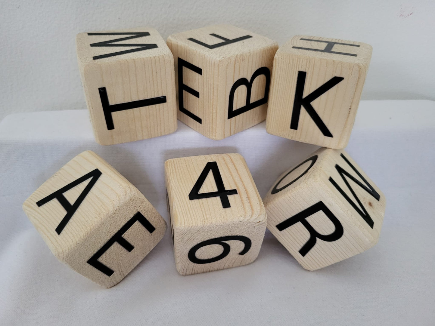 Wooden ABC 4cm x 4cm Blocks Black