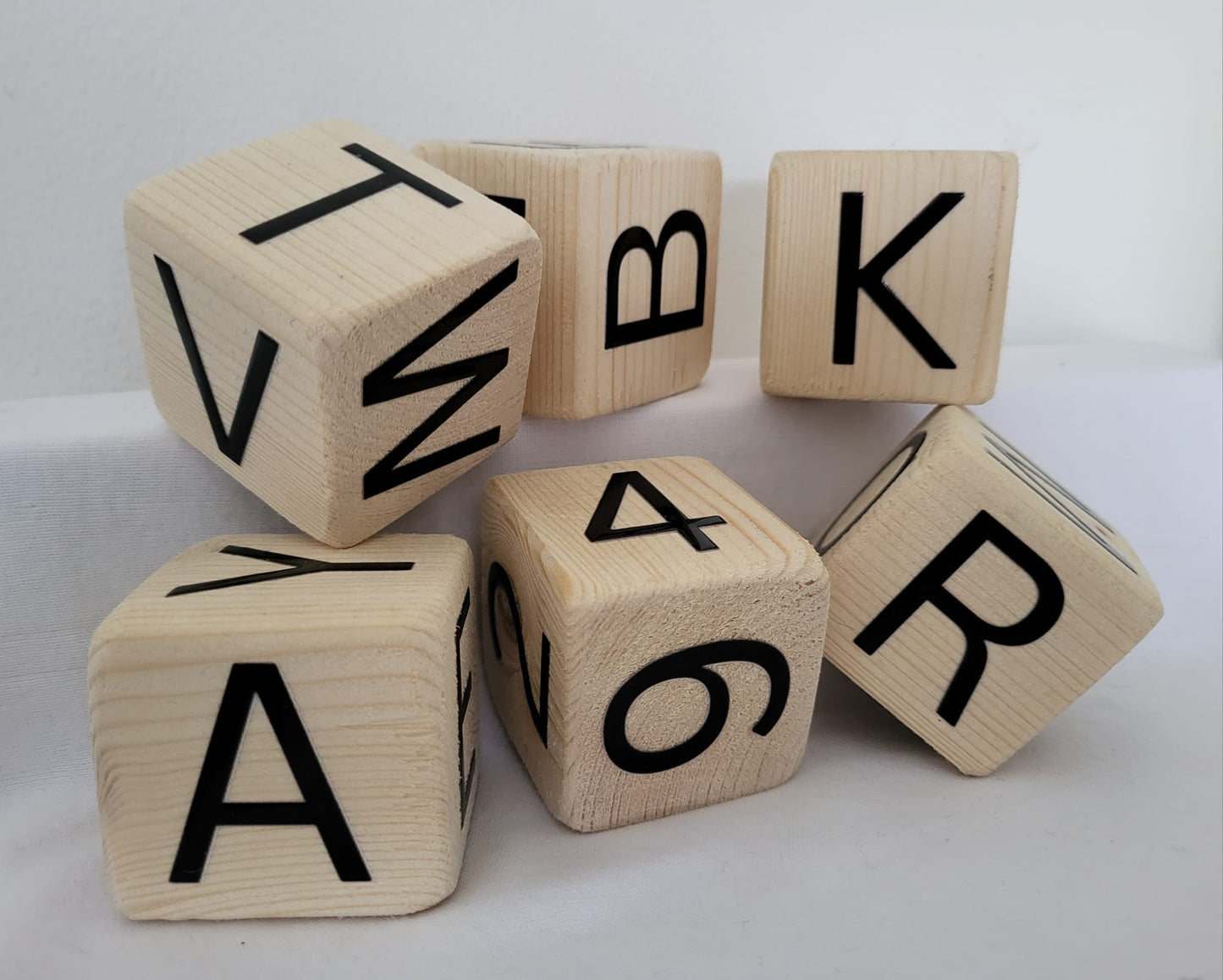 Wooden ABC 4cm x 4cm Blocks Black