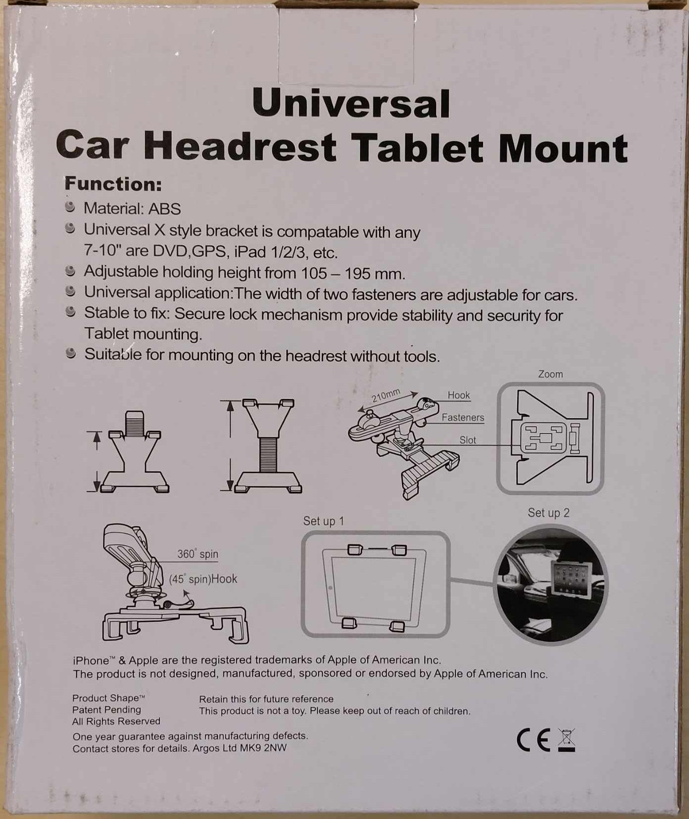 Car Tablet / iPad holder