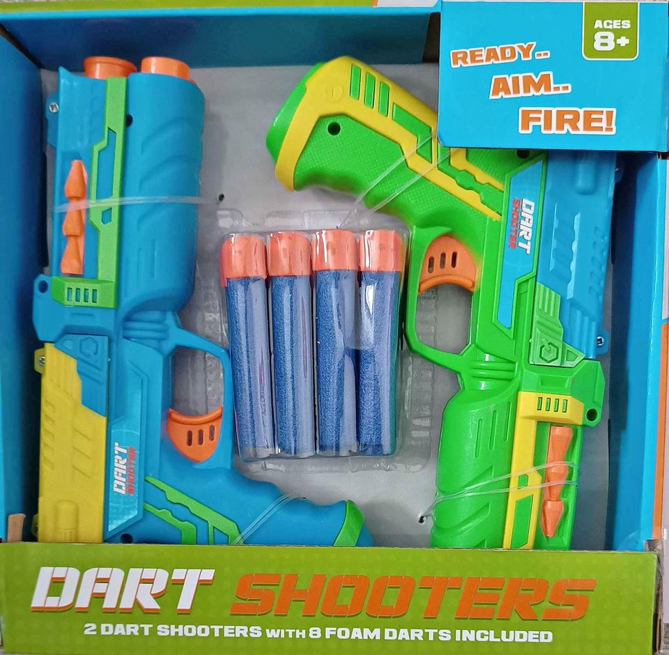 Nerf Gun - 20CM 2 SOFT BULLET GUN DART SHOOTERS 8 FOAM DARTS INCLUDED