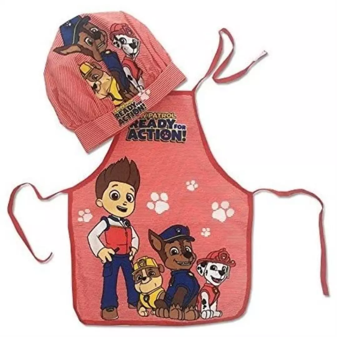 Paw Patrol Apron & Hat Set Kitchen Red Paw Patrol Dress Up Ready For Action Boys Gifts Set