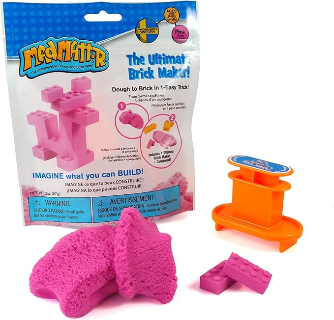 Mad Mattr Pink Play And Build Set, Ultimate Brick Maker, Never Dries Out, 3+ New