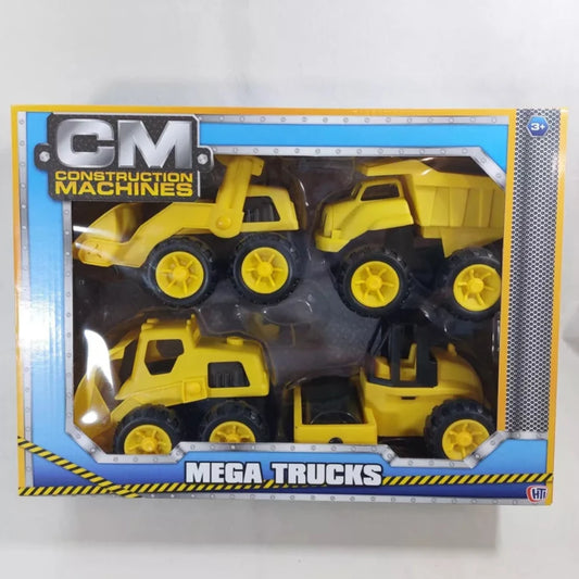 CM Construction Mega Machines 4pc Vehicles Bulldozer Truck Children Kids Toy UK