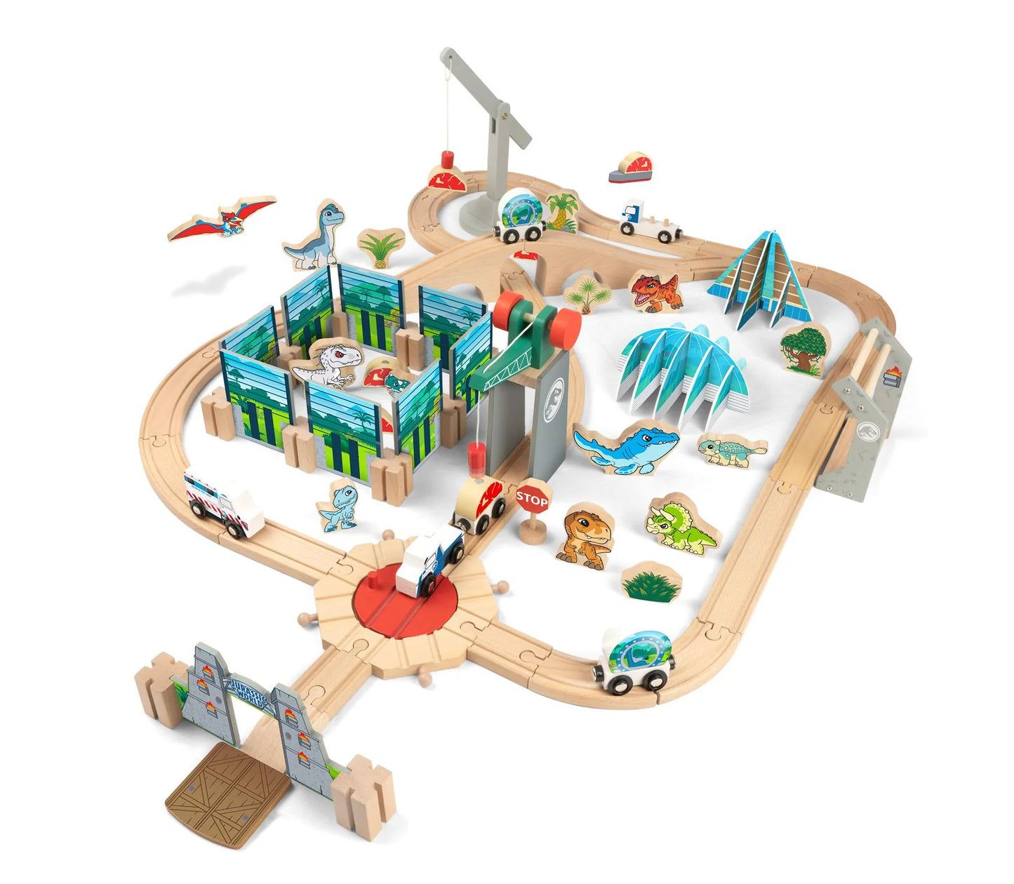 Jurassic World Wooden Exploring Track and Play Set